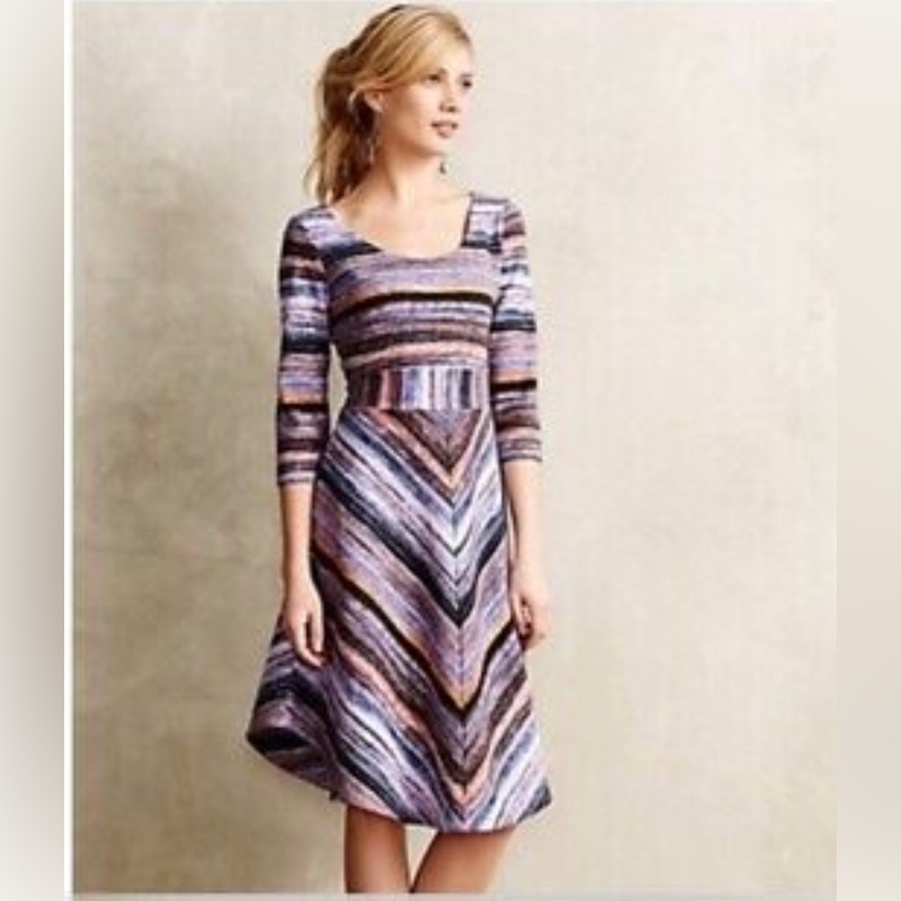 Anthropologie Maeve Sunset Purple Dress WITH POCKETS